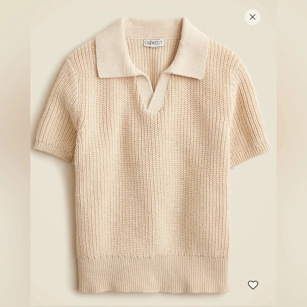 NWT Crewcuts Kids' short-sleeve johnny-collar sweater-polo,size 4-5 - Picture 1 of 4